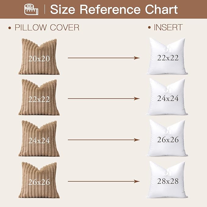 SAVORI Down Feather Throw Pillow Inserts 28x28 Euro Pillow Inserts, Soft Fluffy Throw Pillows with Cotton Cover, Decorative Throw Pillows for Couch Sofa Bed-White