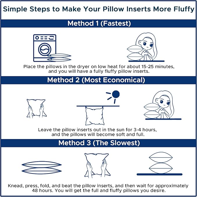 22 x 22 Throw Pillow Inserts Pack of 2 Large White Decorative Square Pillows for Couch Bed Sofa Cushion Sham Stuffer Indoor