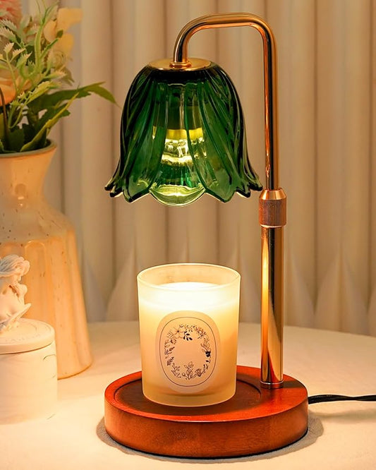 Flower Candle Warmer Lamp with Timer Dimmable, Candle Warming Lamp Height Adjustable, Christmas Gifts for Women, Candles Warmer Light for Jar Candles, Christmas Gifts, Stylish Decorations