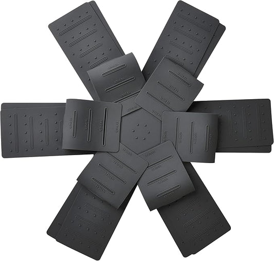 Pot & Pan Protectors, 3-Piece Silicone Cookware Protector Pad, Stacking Pan Protector. It Has a Unique Opening and Fixing Design That Can be Used to Protect and Separate Pots and Pans-Black