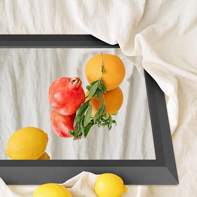 Amorho Black Bathroom Mirror, 24x36 Inch Thick Metal Framed Wall Mirrors for Over Sink, Bedroom, Living Room, Entryway, Rectangle Wall-Mounted Mirrors(Horizontal/Vertical).