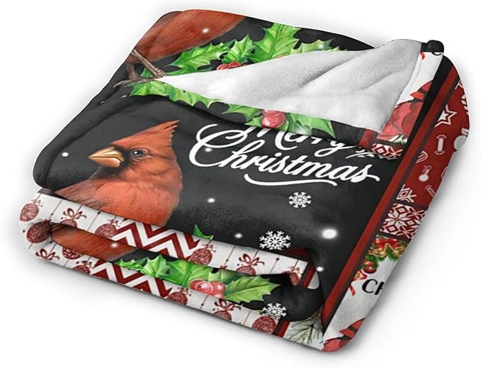 Tijuboni Cardinal Bird Throw Blanket for Girls Boys Women Men Kids Adults Soft Flannel Fleece Blanket for Couch Sofa Bed Home Decor 60"x80"
