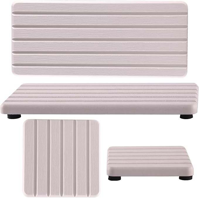 Set of 4 Water Absorbent Diatomite Coasters, Diatomaceous Earth Kitchen Soap Dish, Bathroom Trays, Water Absorbing Stone Used for Hand Soaps & Plants & Toiletries in The Modern Home