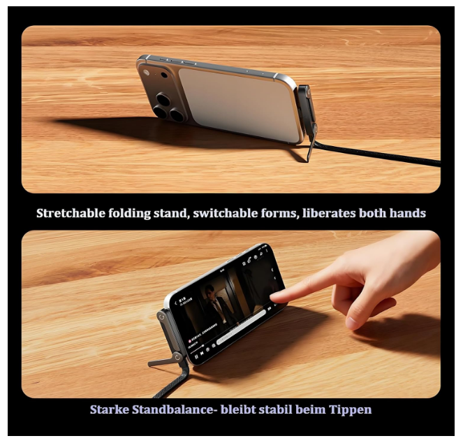 240W Fast Charging Cable with Invisible Phone Stand - 2-in-1 USB-C Holder for iPhone & Smartphones