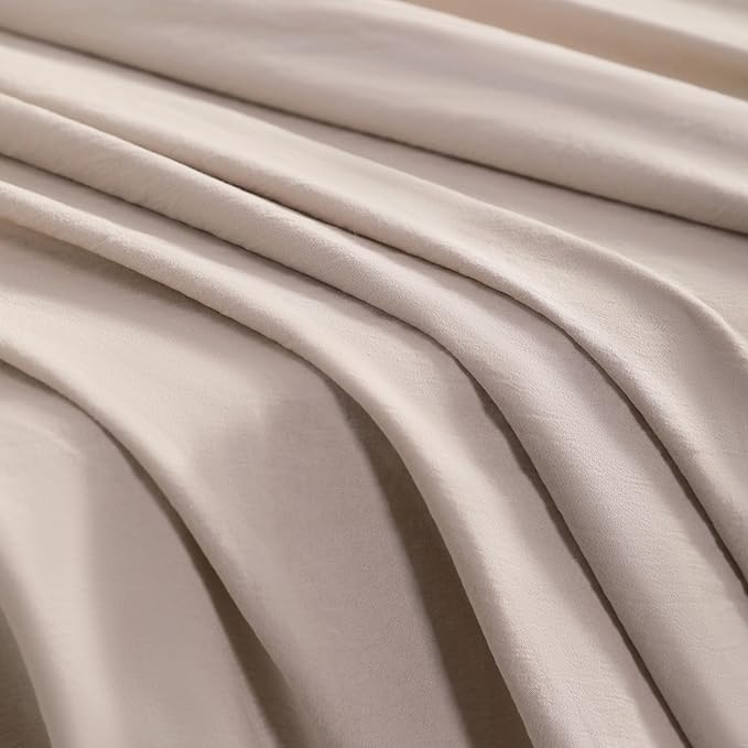 NTBAY Twin Comforter Set with Sheets, 5 Pieces Soft and Breathable Twin Bedding Set, Twin Bed in a Bag, Down Alternative Comforter Set Solid Color All Season, Kids Bedding Set, Taupe