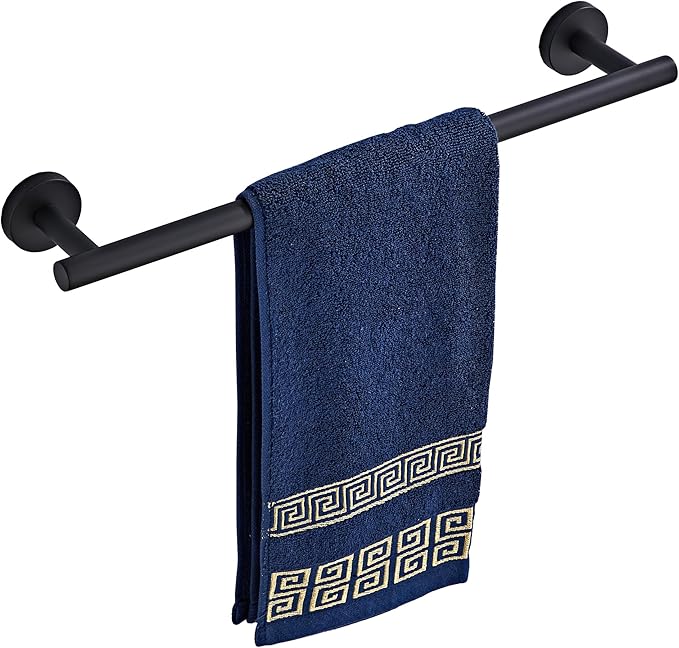 Bathroom Towel Bar, 18-Inch Towel Rack for Bathroom Wall Mounted, Matte Black Thicken SUS304 Stainless Steel Towel Rod Modern Home Decor(Total Length 20-Inch)