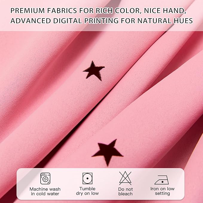 XiDi Pink Blackout Curtains, Room Darkening Curtains for Girls Bedroom, Kids Room, Hot Pink Decor, 1 Panel Set