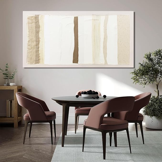 Neutral Wall Art Brown And White Wall Art Decor Artwork for Walls Large Wall Art Prints Modern Minimalist Wall Art Canvas Art Wall Decor 24"X48" for Living Room Bedroom Office Decor