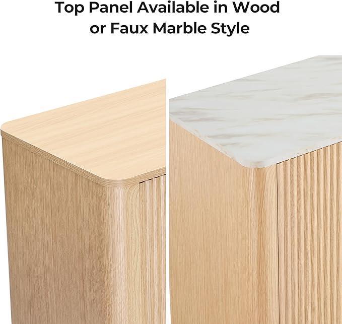 CHITA 61" Sideboard Buffet Cabinet with Storage, Living Room Accent Cabinet with Doors and Adjustable Shelves, for Bar, Kitchen, Oak