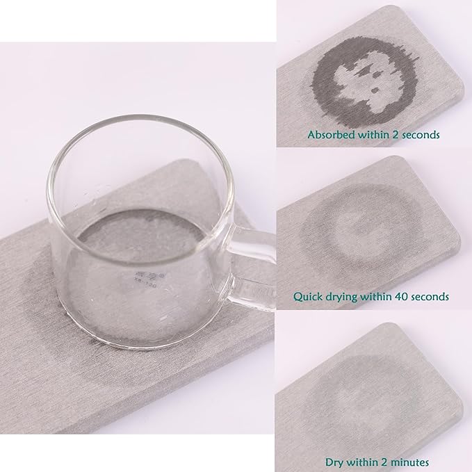 Set of 4 Water Absorbent Diatomite Coasters, Diatomaceous Earth Kitchen Soap Dish, Bathroom Trays, Water Absorbing Stone Used for Hand Soaps & Plants & Toiletries in The Modern Home