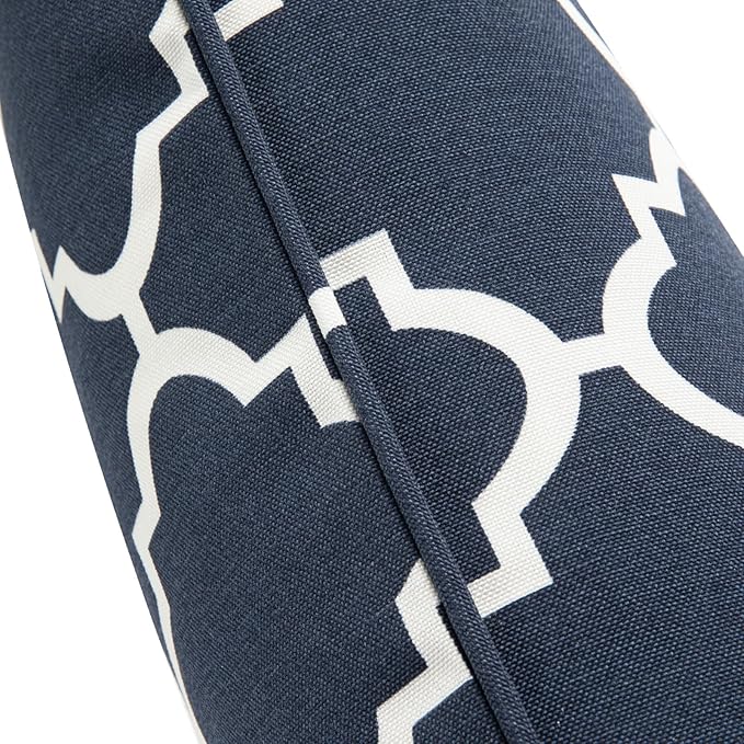 Waterproof Outdoor Lumbar Pillow Covers Set of 2,Home Decor for Garden Patio Furniture,Couch,Sofa 12"x20" Inch Decorative Pillows Cover Only,NO Insert(Blue Geometry)