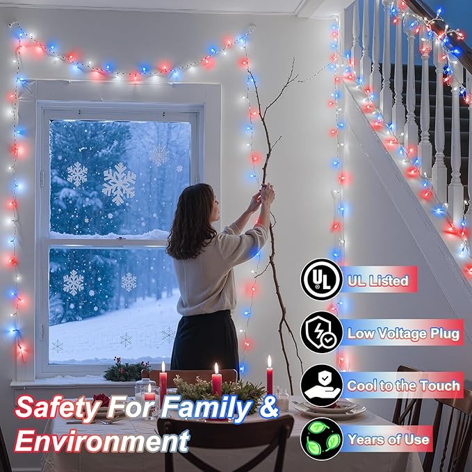 1500 LED 470FT Christmas String Lights Outdoor, 12 Pro Modes and Timer Memory & Brightness, Plug in Waterproof Dark Green Wire Twinkle Light for for Xmas Yard Tree Wedding Party Decor Red White Blue