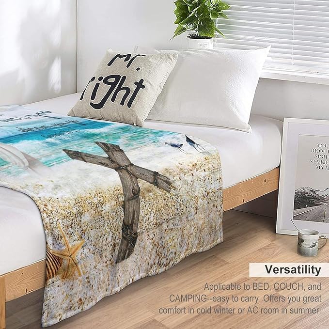 Christian Jesus Blanket Christian Gifts for Women & Men Religious Cross Throw Blanket Jesus Blanket for Kids Adults Soft Warm Cozy Fleece Blanket for Couch Sofa Bed 40"x50"