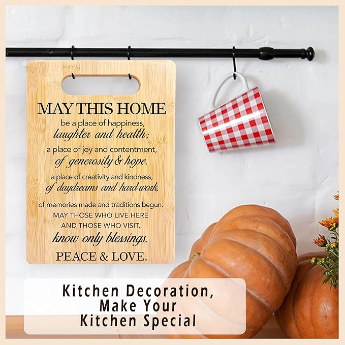 Housewarming Gifts Cutting Board, House Warming Gifts New Home House Apartment, New Homeowner Gifts, Home Blessing Bamboo Cutting Boards for Kitchen, Decorative Cutting Boards for Kitchen