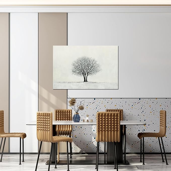 Canvas Wall Art Decor Wall Pictures for Living Room Canvas Art Wall Decor Large Black and White Wall Art Decorations Minimalist Tree Wall Art Prints Artwork for Walls Home Office Wall Art Decor 24" x 36"