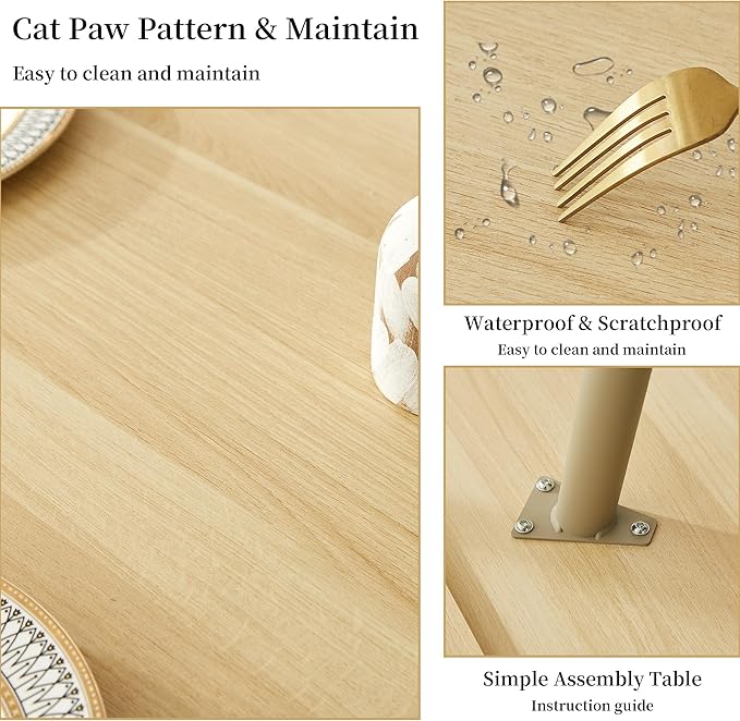 43.3 Inch Cream Round Dining Table for 4, Space-Saving Dinette Perfect for Kitchen Dining Living Room(Cream Table)