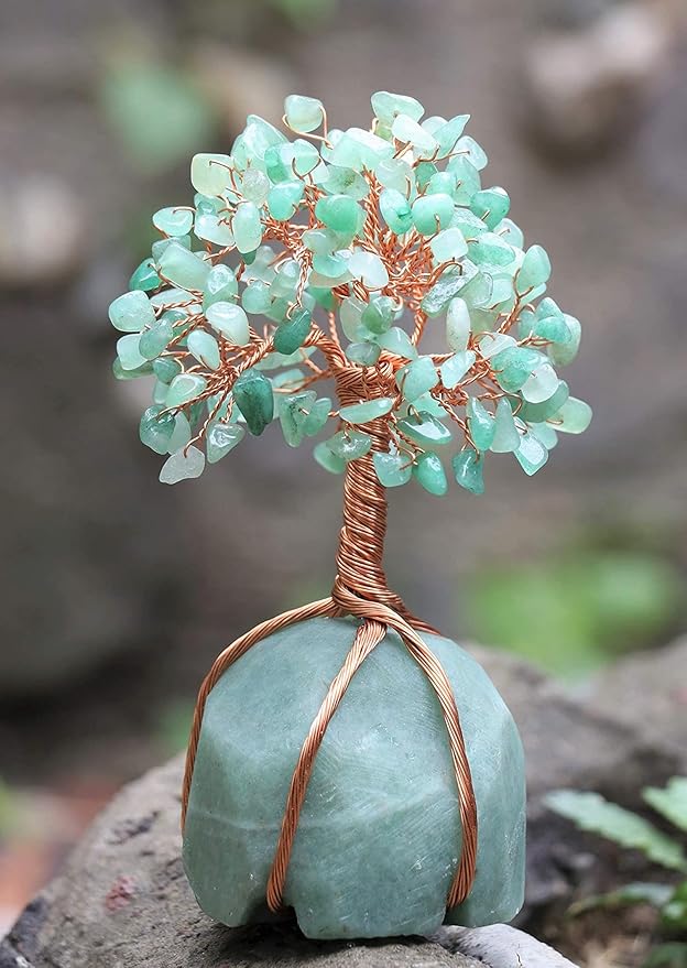 "Green Aventurine Crystal Tree with Green Aventurine Stone Base Tree of Life Decor for Bedroom, Birthday Gifts for Women, Sister Gift, Birthday Gifts for Mom, Cute Home Decor Housewarming present"