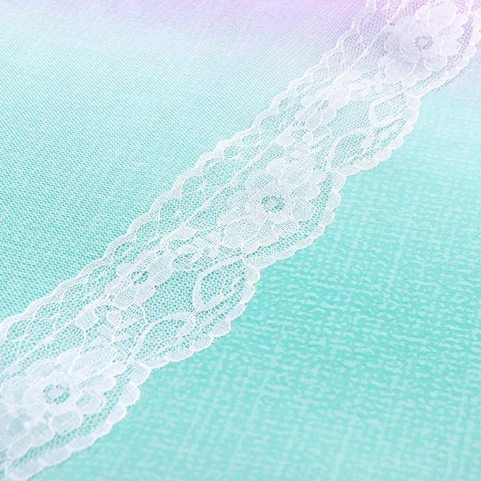 XiDi Kids Room Decor for Girls Bedroom, Pink Purple Green Curtains for Kids Rooms, Girls Room Curtains Windows Wall Drapes 42 Inchs Long 52 inches Wide 1 Panel