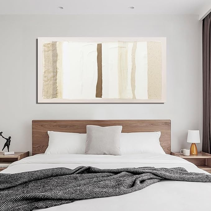 Neutral Wall Art Brown And White Wall Art Decor Artwork for Walls Large Wall Art Prints Modern Minimalist Wall Art Canvas Art Wall Decor 24"X48" for Living Room Bedroom Office Decor