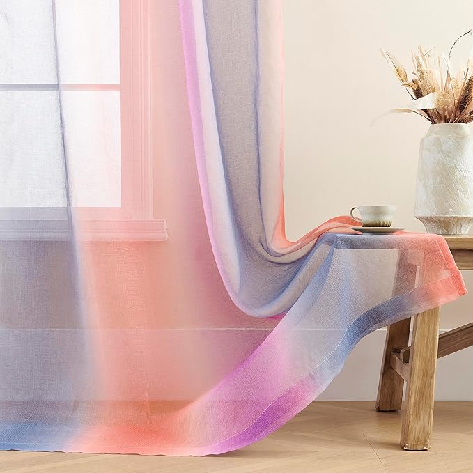 XiDi Dream Star Blackout Curtains for Kids Rooms Girls Princess Curtain for Bedroom Window 84 inches Long (Grey Pink Purple, W52 X L84)