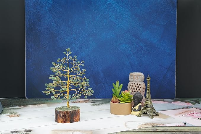 "Green Aventurine Healing Crystal Tree Bonsai, Desk Decor for Women Room & Office Decor Spiritual Gift Meditation Crystals for Home room decor cute house warming gifts for women Mom Birthday 7-8"""