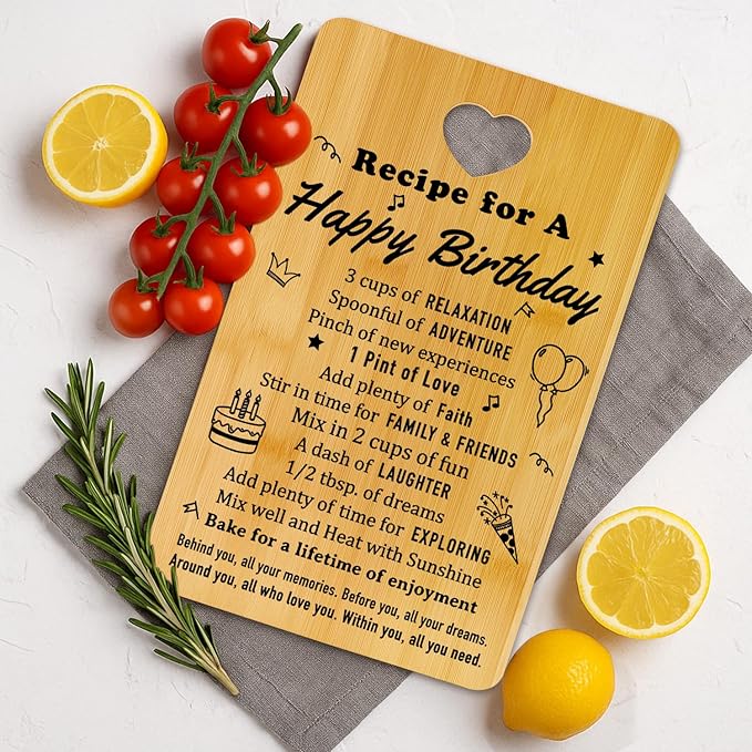 Unique Birthday Gift Decorative Bamboo Cutting Board Decor Kitchen Gifts for Friend Sister Kitchen Wood Gift Christmas Cheese Serving Boards Xmas Presents