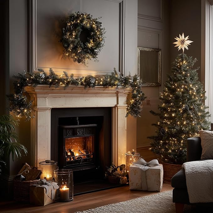 TW SHINE Warm White Christmas Lights Outdoor, 20FT 100 Count Incandescent Christmas Light Indoor, Waterproof Christmas Tree String Lights for Xmas Decorations