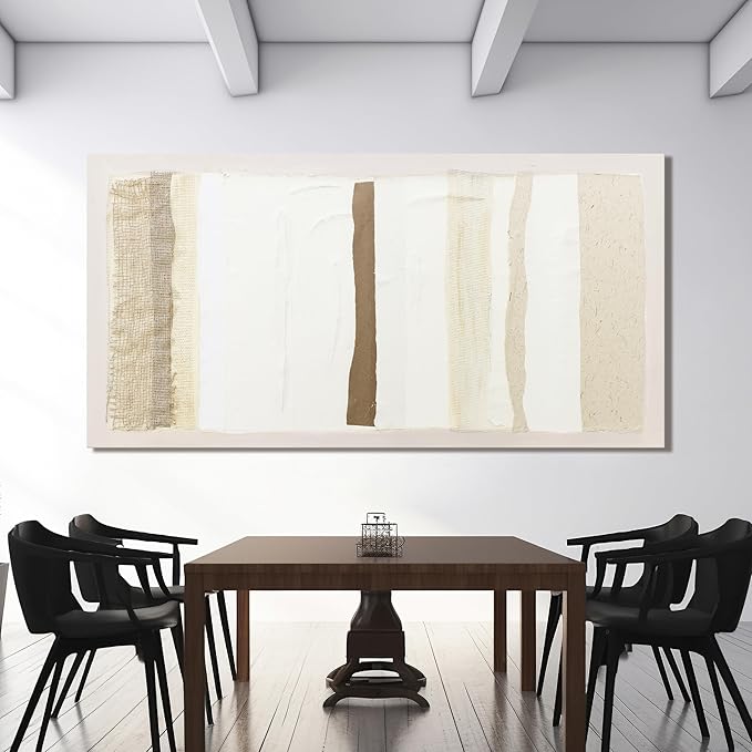 Neutral Wall Art Decor Modern Canvas Art Wall Decor Brown And White Artwork for Walls Oversized Wall Art Prints Large Wall Art for Living Room 29"X58" for Room Bedroom Office Decor