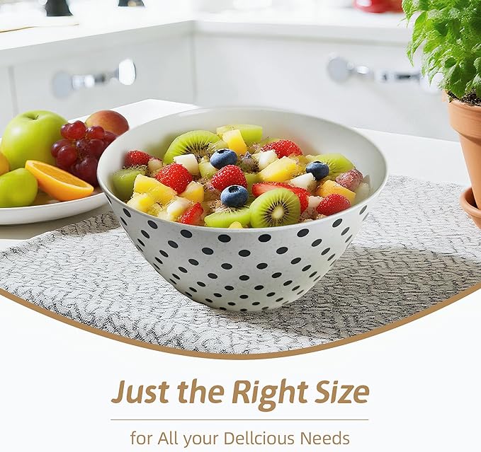 Bowl Set- Set of 4 Bamboo Fiber Lightweight Serving Bowls for Prepping, Cooking and Serving Food, Salad, Appetizers, Dessert, Cereal,Dishwasher Safe, BPA-free, Gift I 22oz. 2.7 * 5.7 in..