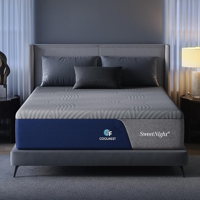 Sweetnight CoolNest 14 Inch California King Mattress, Cooling Memory Foam Mattress for Cool Night Sleep, 5-Zone Ergo Support for Pressure Relief, Medium, CertiPUR-US Certified
