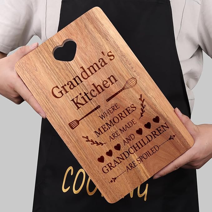 Grandma Birthday Gfts for Grandmother Christmas Presents from Grandchildren Kitchen Decor Wood Nana Gift Ideas Decorative Serving Cutting Board Bamboo Xmas Charcuterie Boards Unique Mother Day Gift