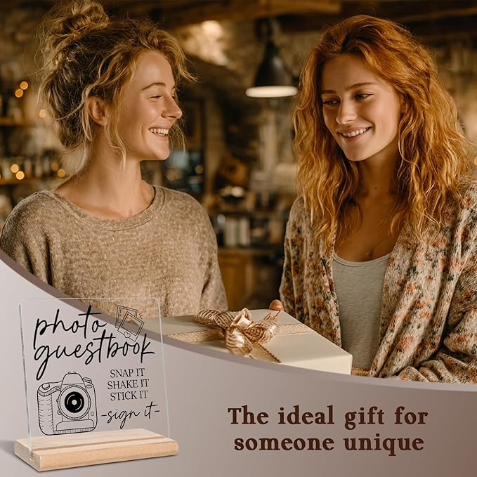 Wedding Photo Guestbook Acrylic Plaque Sign, Wedding Guest Book Desk Decor, Appreciation Gifts, Birthdays Gifts, Christmas Gift for, Cameraman, Friends, Family, Colleagues