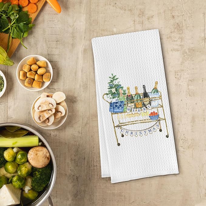 Wine Kitchen Towels - Christmas, Hand, Dish Towels & Decor - Wine Lovers Gifts for Women - 16 X 24