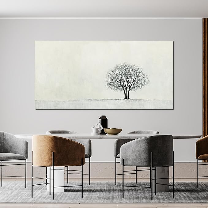 Canvas Wall Art Decor Wall Art Pictures for Living Room Canvas Modern Art Wall Decor Black and White Wall Art Decor Minimalist Tree Wall Art Prints Art Work for Home Office Wall Decor 24" X 48"