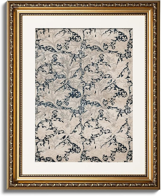 VIYYIEA Gold Framed Wall Art Canvas Print Home Decor Flower Art Room Decor Floral Scenic Oil Painting Art Prints French Romantic Botanical Wall Decor Wall Pictures for Bedroom Bathroom Office 13x16in