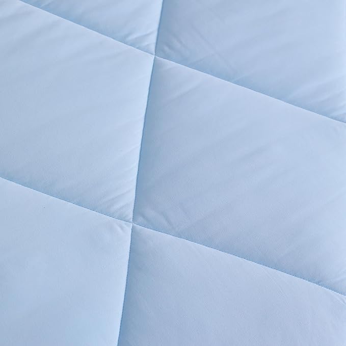 NTBAY Twin Comforter Set with Sheets, 5 Pieces Soft and Breathable Bedding Set, Twin Bed in a Bag, Down Alternative Comforter Set Solid Color All Season, Kids Bedding Set, Aqua