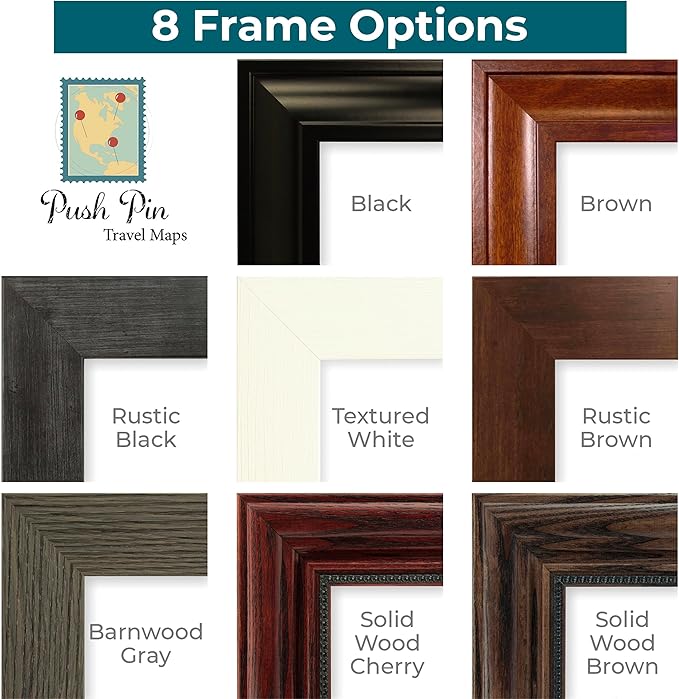 Push Pin Travel Maps Customizable Wall Art - Executive World - Textured White - Personalized Framed Pin Map, Includes 150 Pins - Handcrafted in USA - 27.5" x 39.5"