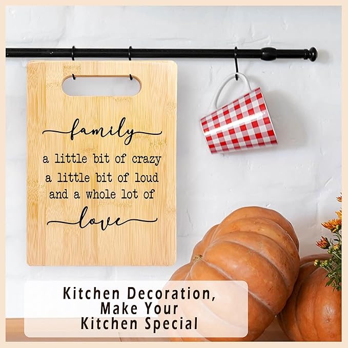 Funny Housewarming Gifts, Family a Little Bit of Crazy Funny Cutting Board, House Warming Gifts New Home, Bamboo Cutting Boards for Kitchen, Kitchen Gifts for Women, House Warming Gifts New Home