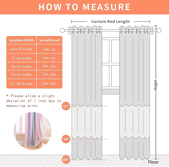 XiDi Dream Star Blackout Curtains for Kids Rooms Girl Princess Curtain for Daughter Bedroom Window (Grey Pink Purple, W52 X L63)
