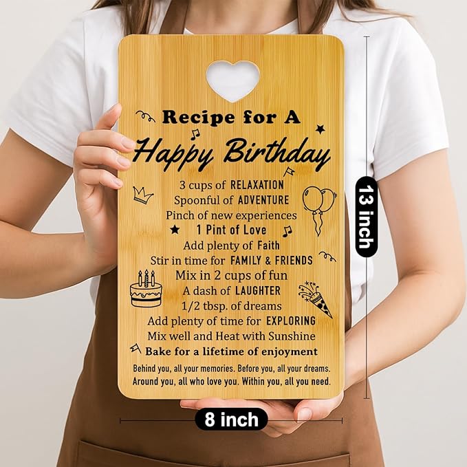 Unique Birthday Gift Decorative Bamboo Cutting Board Decor Kitchen Gifts for Friend Sister Kitchen Wood Gift Christmas Cheese Serving Boards Xmas Presents