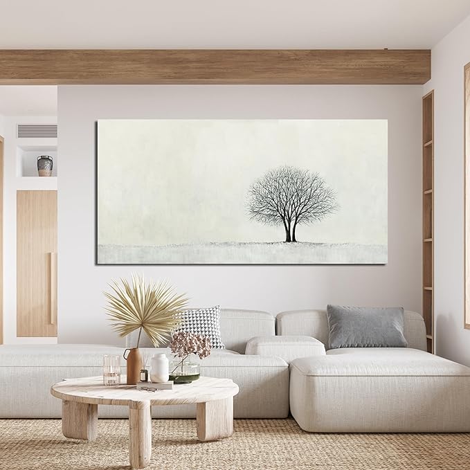 Canvas Wall Art Decor Wall Art Pictures for Living Room Canvas Modern Art Wall Decor Black and White Wall Art Decor Minimalist Tree Wall Art Prints Art Work for Home Office Wall Decor 24" X 48"