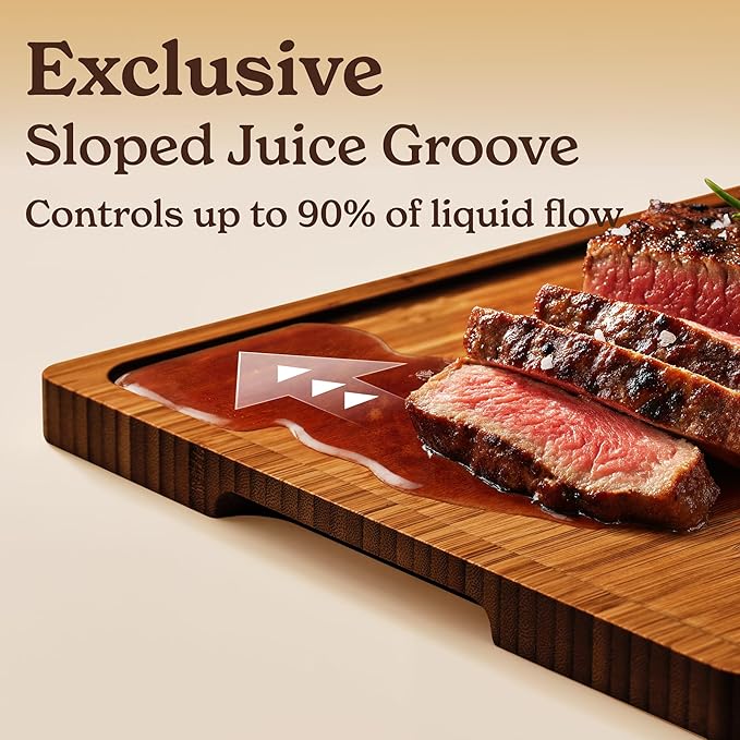 SMIRLY Wood Cutting Boards For Kitchen - Bamboo Cutting Boards For Kitchen Cutting Board, Bamboo Cutting Board Set, Chopping Board, Butcher Block, Small Wooden Cutting Board Set