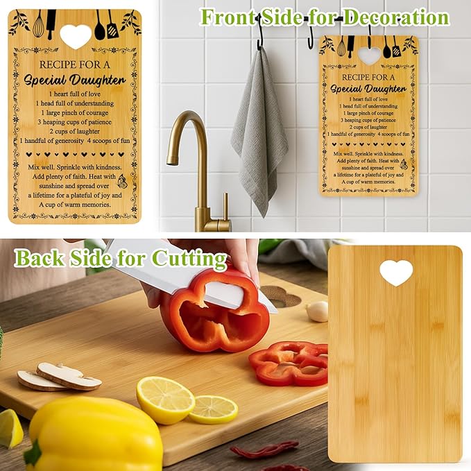 Daughter Gift Bamboo Decorative Cutting Board Decor Kitchen Gifts for Christmas Cheese Boards Unique Birthday Gift Wood Serving Board Xmas Presents
