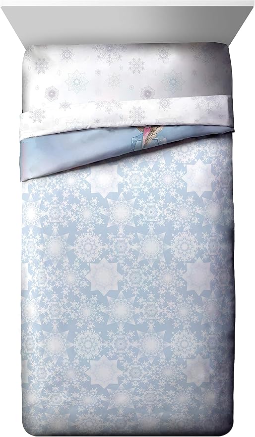 Disney Frozen 2 Elsa Color Block 7 Piece Full Bed Set - Includes Reversible Comforter & Sheet Set Bedding - Super Soft Fade Resistant Microfiber - (Official Disney Product)