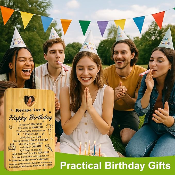 Unique Birthday Gift Decorative Bamboo Cutting Board Decor Kitchen Gifts for Friend Sister Kitchen Wood Gift Christmas Cheese Serving Boards Xmas Presents