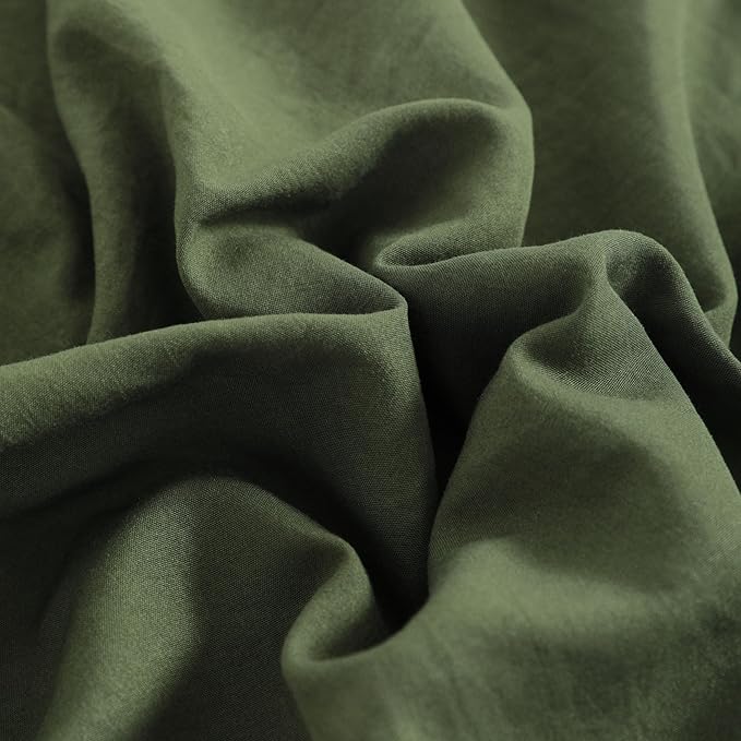 NTBAY Toddler Bedding Set - 4 Piece Soft and Breathable Crib Bedding Set for Boys and Girls, Includes Quilted Comforter, Fitted Sheet, Flat Top Sheet and Envelope Pillowcase, Olive Green