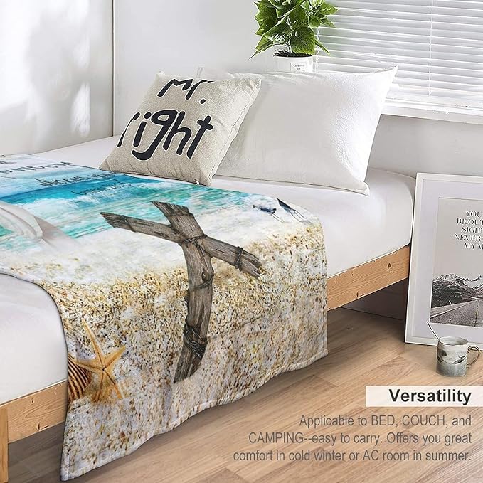 Christian Jesus Blanket Christian Gifts for Women & Men Religious Cross Throw Blanket Jesus Blanket for Kids Adults Soft Warm Cozy Fleece Blanket for Couch Sofa Bed 60"x80"