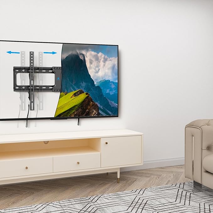 UL Listed Fixed TV Wall Mount for 37-86 Inch Screens, Low Profile TV Mount Fits 16", 18", 24" Studs, Wall Mount Bracket with Quick Release Lock, Max VESA 600x400mm, Holds up to 132 lbs by USX STAR