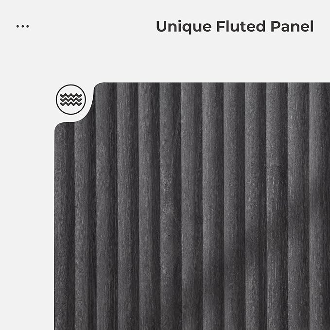 SICOTAS Buffet Cabinet with Storage 34.6" Sideboard Accent Modern Credenza with Doors & Shelves Fluted Tall Media Console Mid Century Coffee Bar Table for Living Room Kitchen Dining Room Hallway