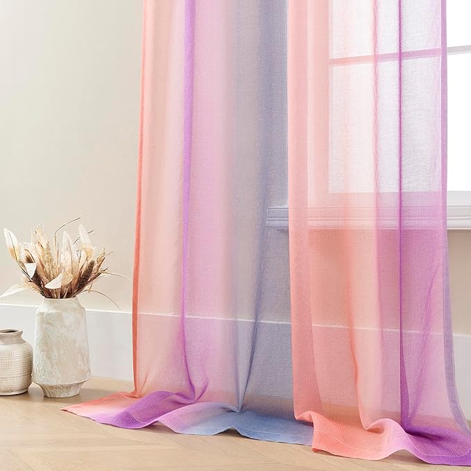 XiDi Dream Star Blackout Curtains for Kids Rooms Girls Princess Curtain for Bedroom Window 84 inches Long (Grey Pink Purple, W52 X L84)